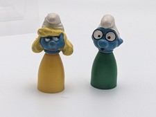 2x Smurfs Board Game Chess Figure Finger Pupp...
