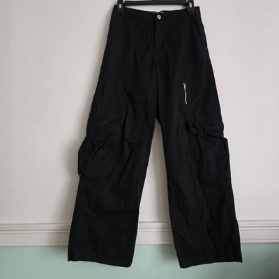 Los Angeles Sixty-6 Women Size 1 Cargo Pant Black Wide Utility Gorpcore Grunge 