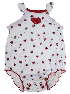 Infant Baby Girls Daddy's Little Lady Ruffled Cotton Heart Romper Bodysuit 3M