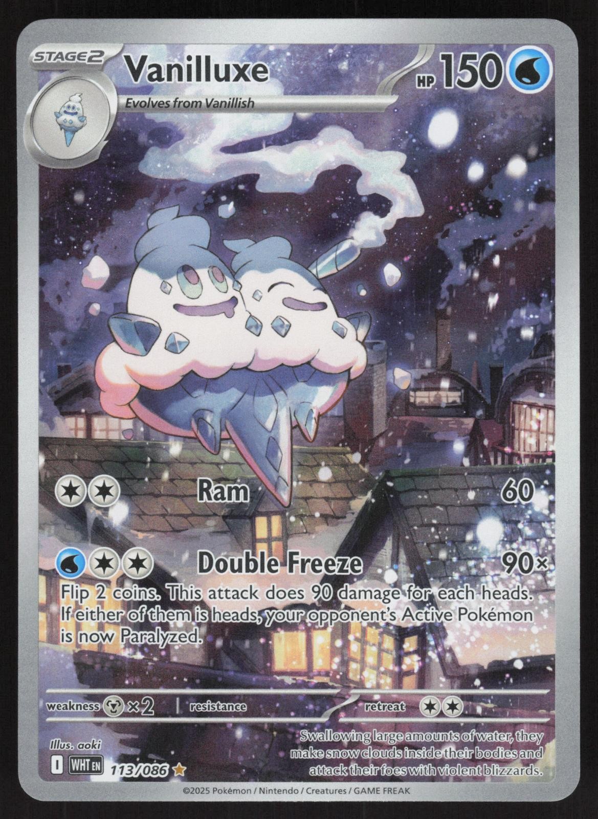 Vanilluxe 113/086 Illustration Rare White Flare Pokemon Holo Near Mint
