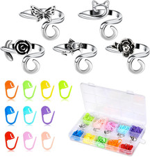 5PCS Crochet Rings 150Pcs Adjustable Knitting Loops Crochet Tension Ring Stitch