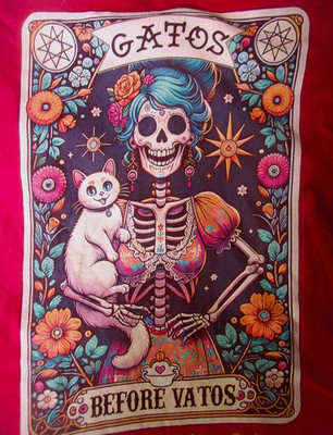 Gatos Before Vatos Colorful Graphic Tee Shirt Happy Fun Cat Lover Statement 2XL