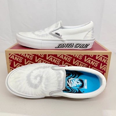 Vans x Santa Cruz Slip-On Pro Tie Dye White Skate Shoes M5.5 W7 NEW VN0A38DD2CJ