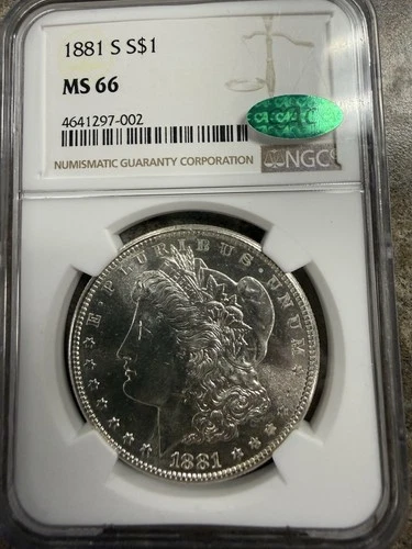1881-S Morgan Silver Dollar $1 NGC MS66 CAC