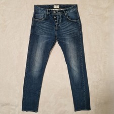 883 Police Jeans Mens 32x34 Mid Blue Cassady Regular Fit Faded Wash Button Fly