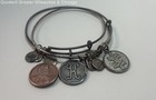 (2) Alex & Ani Silver Tone Initial K & Puzzle Charm Adjustable Bangles 22.6g — photo 2