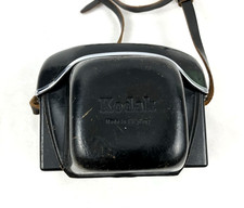 Vintage Kodak Camera Case Black Leather Strap Embossed Logo Carrying Case