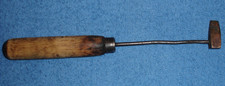 Ancien Fer à Souder Manuel en Cuivre, Manche en Bois, Art Populaire, Outil