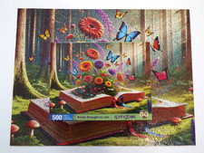 Books Brought to Life 500 Piece Jigsaw Puzzle - Flowers Butterflies Colorful