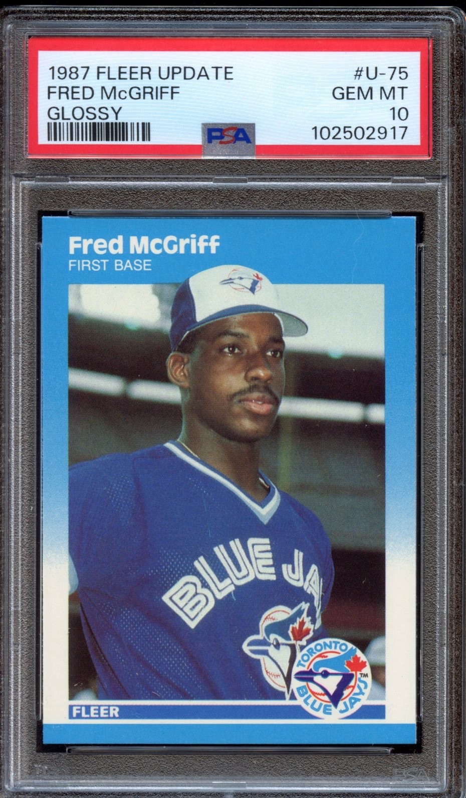 1987 Fleer Update Fred McGriff #U-75 (Glossy) - HOF Rookie RC - PSA 10 GEM MINT