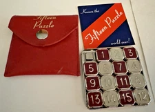 Vintage Fifteen Puzzle / Slide Puzzle in Pouch with Instructions