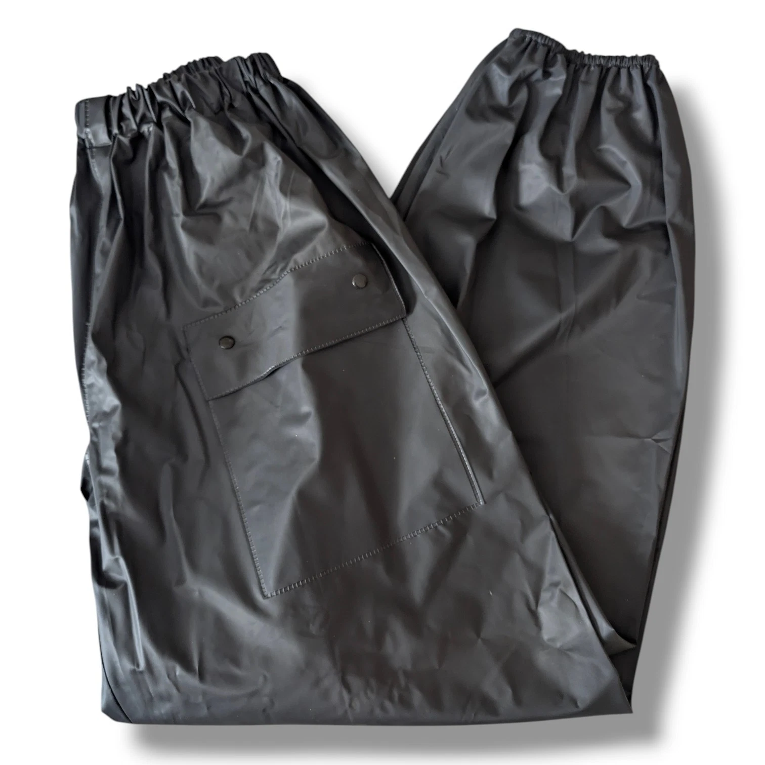 Tour Master Motorcycle Overpant Rainsuit Vinyl Pants Black Mens Large