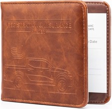 Car Registration and Insurance Holder, Magnetic Closur Size: TruckColor: Brown