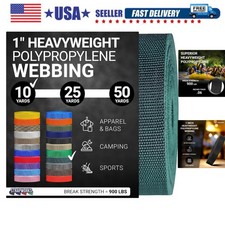 Heavyweight Polypropylene Webbing - Heavy Duty Poly Strapping for Outdoor DIY...