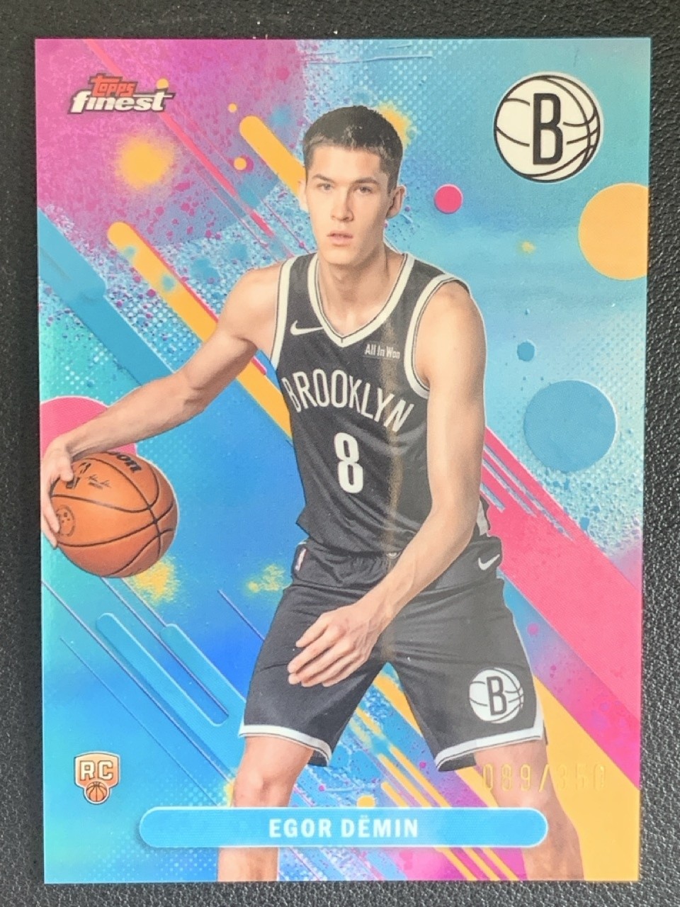 Egor Demin 2025-26 Topps Finest Common Sky Blue Refractor Base RC /350 #8
