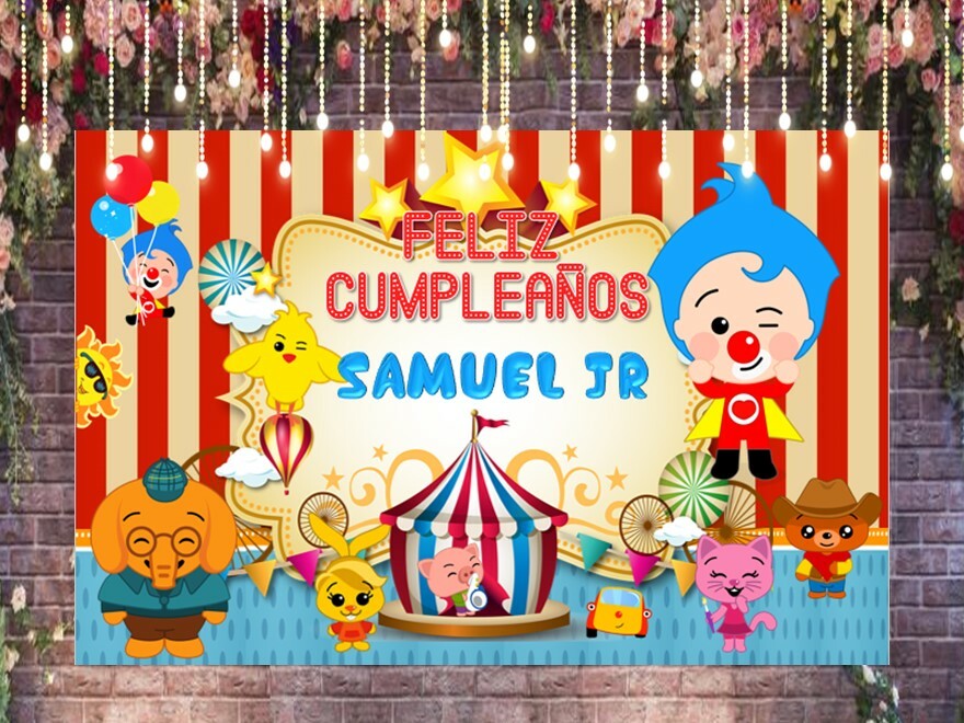 PLIM PLIM telón de fondo personalizado Baby Shower cumpleaños vinilo Banner nombre personalizado de plim plim PLIM PLIM telón de fondo personalizado Baby Shower cumpleaños vinilo Banner nombre personalizado