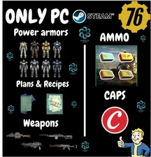 FALLOUT 76 ❤  JUNK/POWER ARMOR/CAPS/PLANS & RECIPES/AMMO/WEAPONS/MOD BOX ❤ SAFE