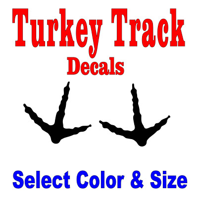 Turkey Rtagging Turkey Tracks Decals Sticker Hunting Crafts - Several Colors and Sizes ...