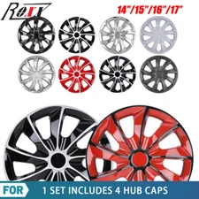 13" 14" 15" 16" 17"  Wheel Covers Snap On Full Hub Caps Tire+Steel Rim Set of 4