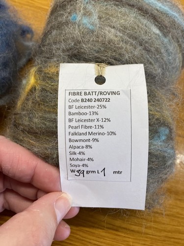 Hand Processed, Washed, Hand Dyed, Yarn, Wool, Fibre, Blended Carded Batt 1m - Picture 6 of 7