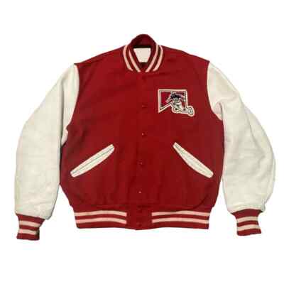 Letterman 80's Marlboro Racing Red and White Varsity Jacket