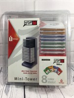 Sealed Iomega 8 Colored 100mb Zip Disks W Mini-tower 16 Disk Holder Sealed Iomega 8 Colored 100mb Zip Disks W Mini-tower 16 Disk Holder