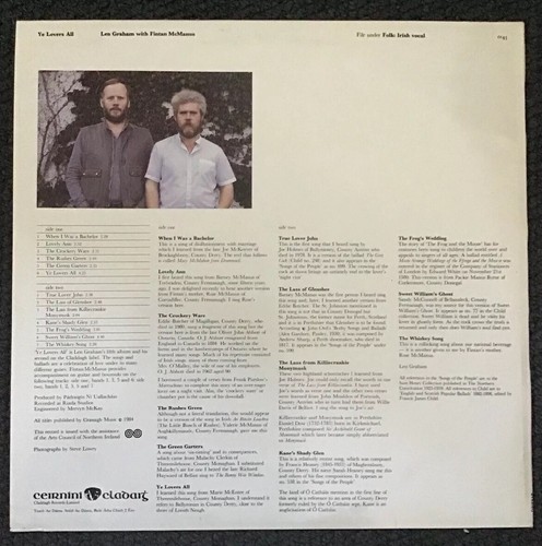 Ye Lovers All- Len Graham With Fintan McManus-Rare Irish Folk Claddagh Records - Foto 2 di 4