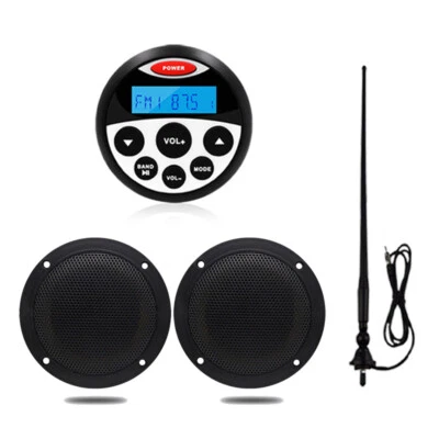 GUZARE Waterproof Marine UTV Stereo System with Bluetooth, 120W Speakers & Antenna