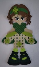 March Mini Calendar Girl Brown Hair. Scrapbook, Card making Paper Piecing