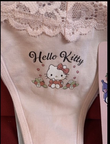 Hello Kitty 3 Pack Of Thong Bandeau Underwear Set Size Small Thongs Brand New - Picture 2 of 8