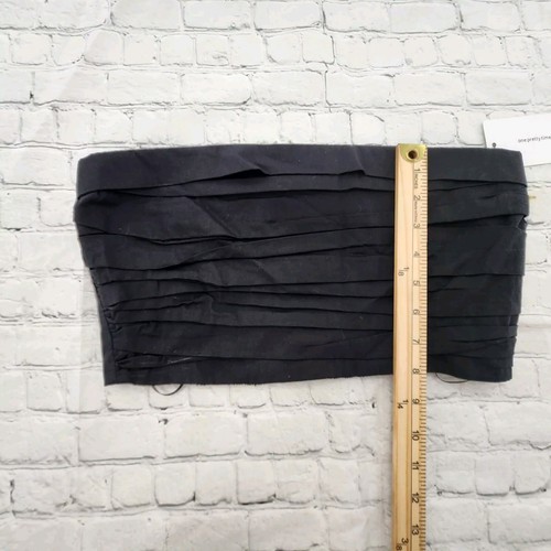 O.P.T Crop Top Womens Medium Black Strapless Tube Bandeau Bandage Crop Top - Picture 5 of 6
