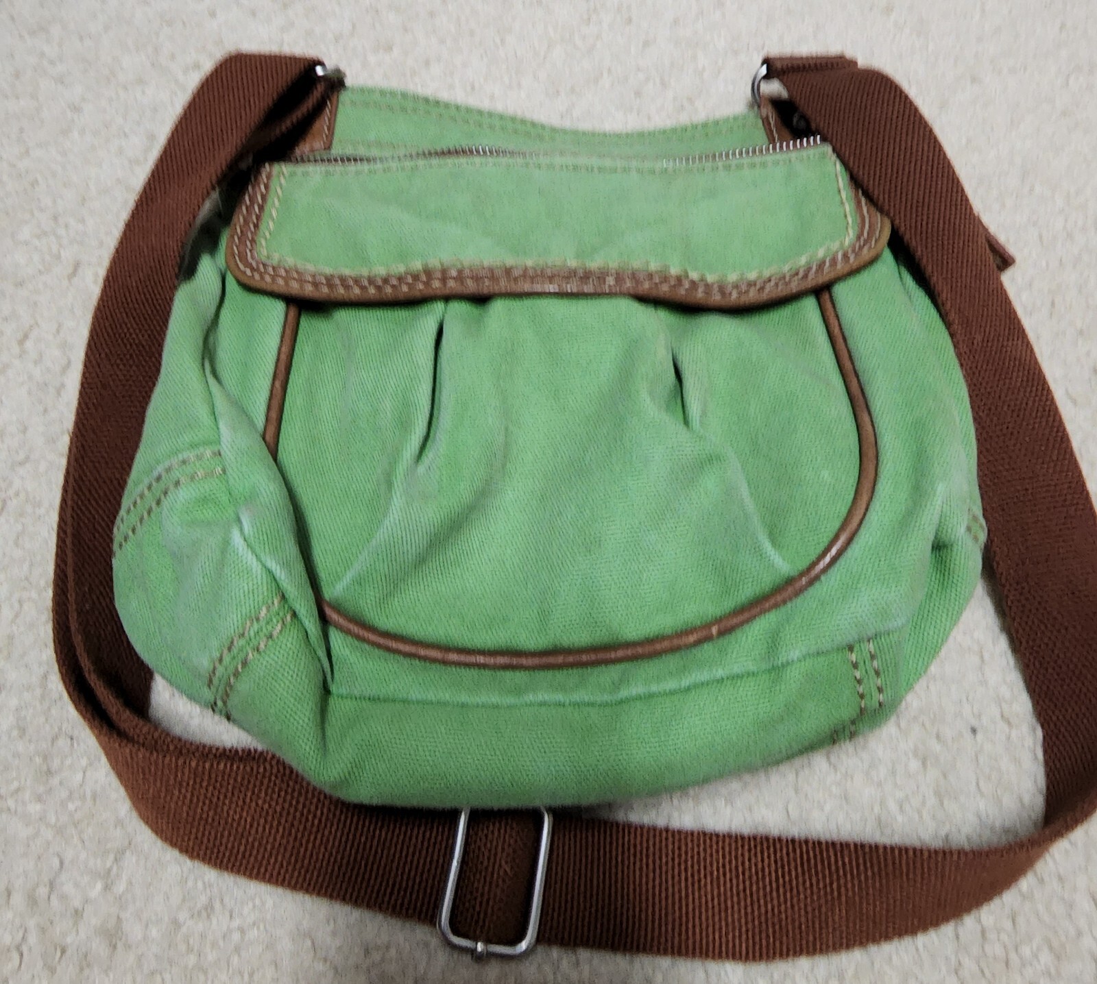 Fossil Messenger Crossbody Bag Green Brown eBay