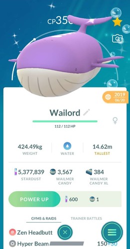 Shiny Wailord (Wailmer Evolution) - Pokémon Trade GO Shiny