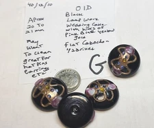 Lot 7000 Vtg 2 Pc Rare 20 to 21mm Wedding Cake Glass Button Cabochon Lamp work