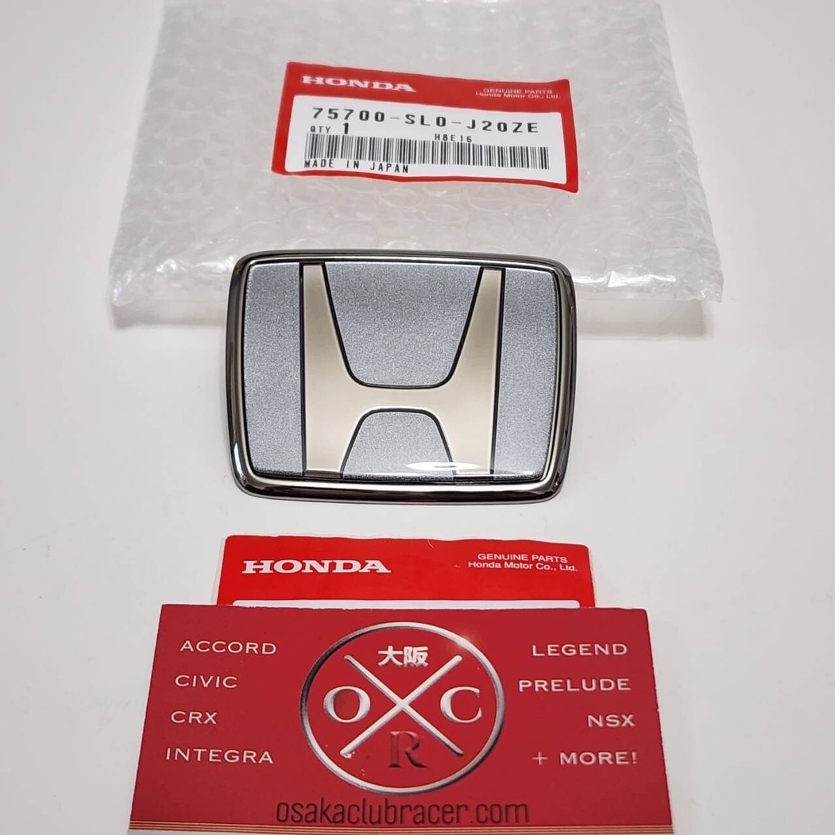 Genuine OEM 91-01 Honda NSX JDM Front Bumper Emblem Badge Gunmetal