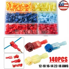 140X Waterproof T-Tap 22-10AWG Quick Splice Wire Terminal Connectors Combo Kit