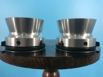 Burlington Recording Pro Silver 1/4''NAB Hub Adapters with Aluminum Trumpet(Pair)