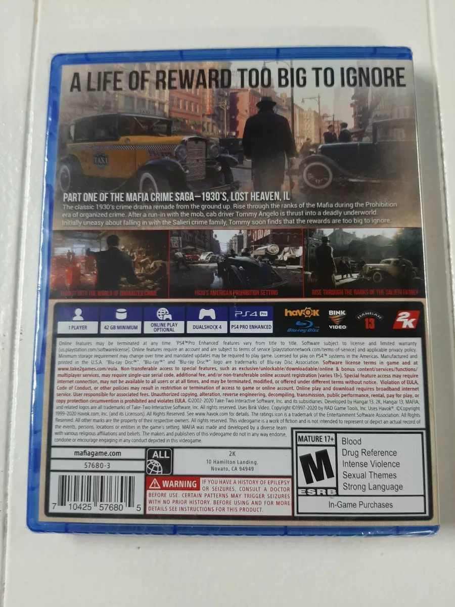 CUSTM CASE REPLACEMENT NO DISC Mafia: Definitive Edition PS4 SEE  DESCRIPTION 710425576805