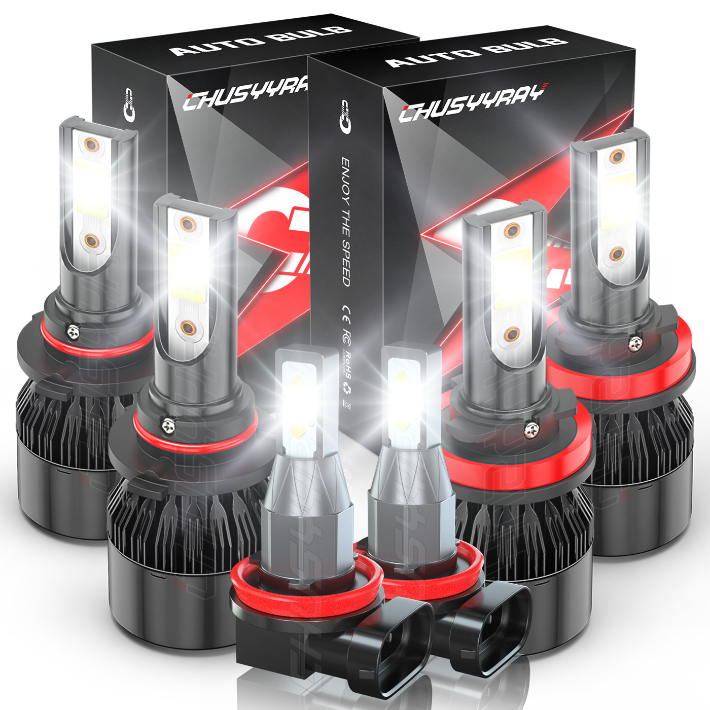 4pcs Faros LED Bombilla Hi/Low Luces Antiniebla For 2012-2015 Toyota