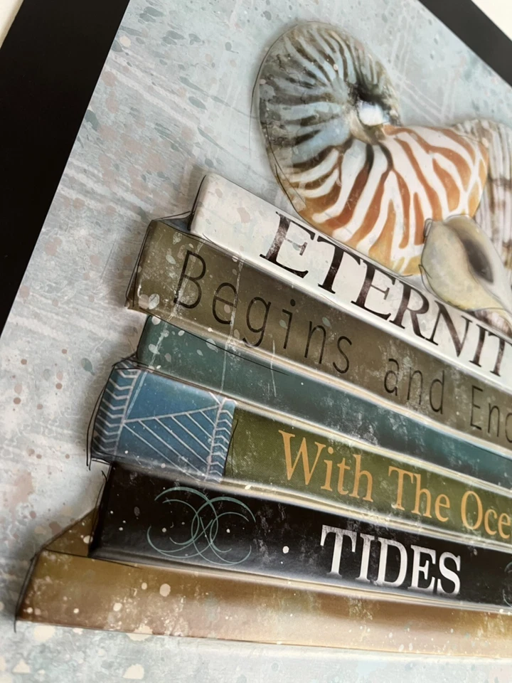 La eternidad comienza y termina con las mareas del océano impresión 3D de conchas marinas sin marco Foto 2 de 4