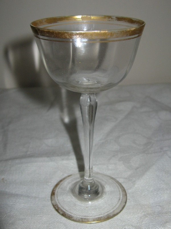 Antique Vintage Tiffin Franciscan Gold Trim Glassware Champagne Cocktail Glass