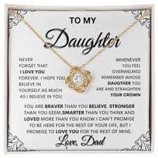 To My Daughter Necklace, Gift for Daughter from Dad, Daughter Father Necklace