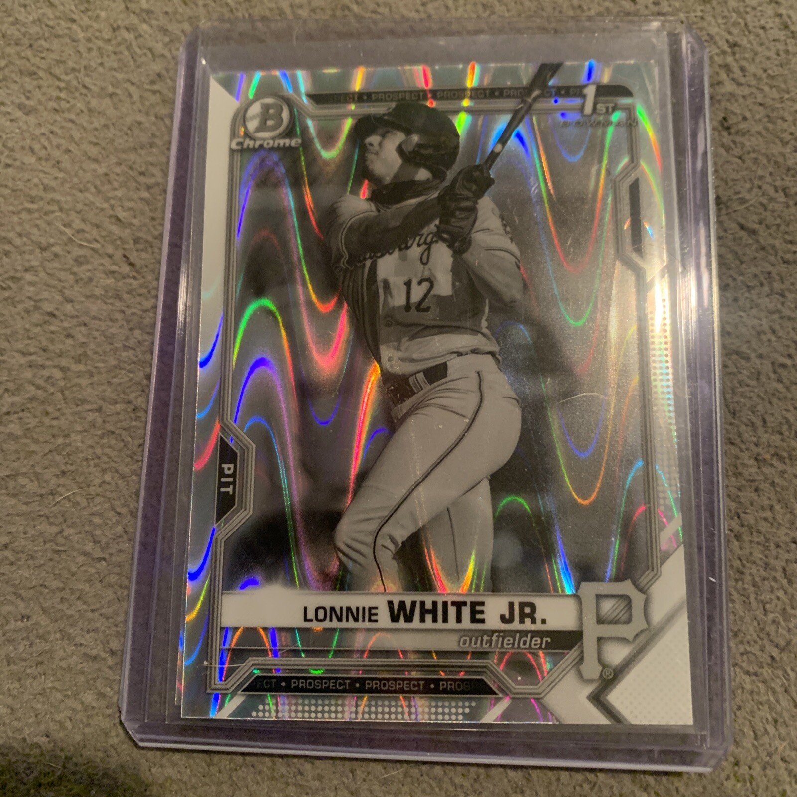 2021 Bowman Draft Chrome Lonnie White Jr Black & White Raywave Refractor