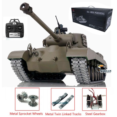 7.0 Henglong 1/16 3838 USA M26 Pershing RTR RC Tank Metal Tracks Sprockets - Picture 1 of 12