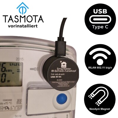 WiFi IR Schreib-Lesekopf DIY Set Tasmota Smart Meter Hichi SML WLAN Stromzähler