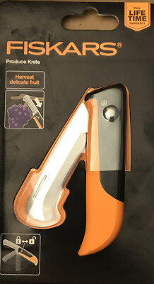 FISKARS Folding Produce Harvesting Knife 3  Stainless Steel Blade