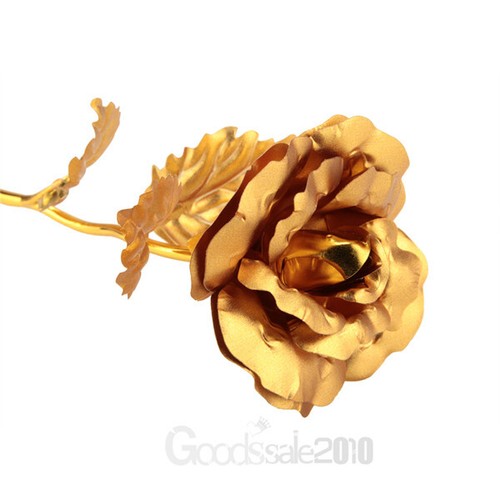 24k Dipped Plated Foil Rose Gold Long Term Flower Valentines Romantic w/Gift Box - Picture 15 of 20