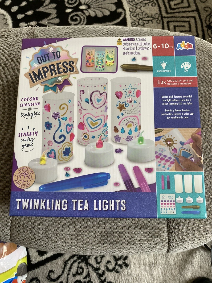 Girls create your own twinkling Tea Lights new