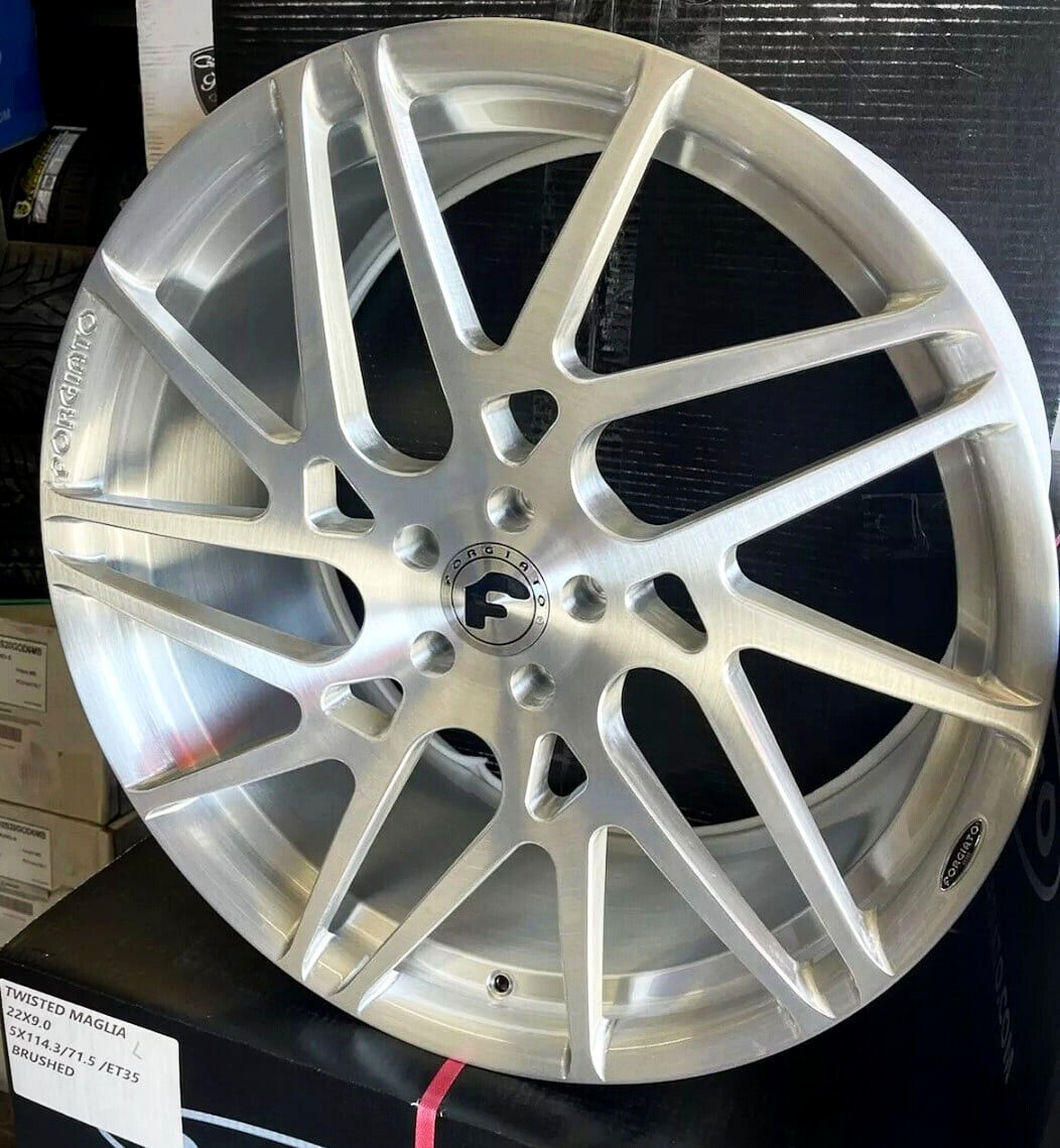 22" FORGIATO TWISTED MAGLIA-2 MONOBLOCK WHEELS 5X112 BRUSHED BENZ BENTLEY AUDI