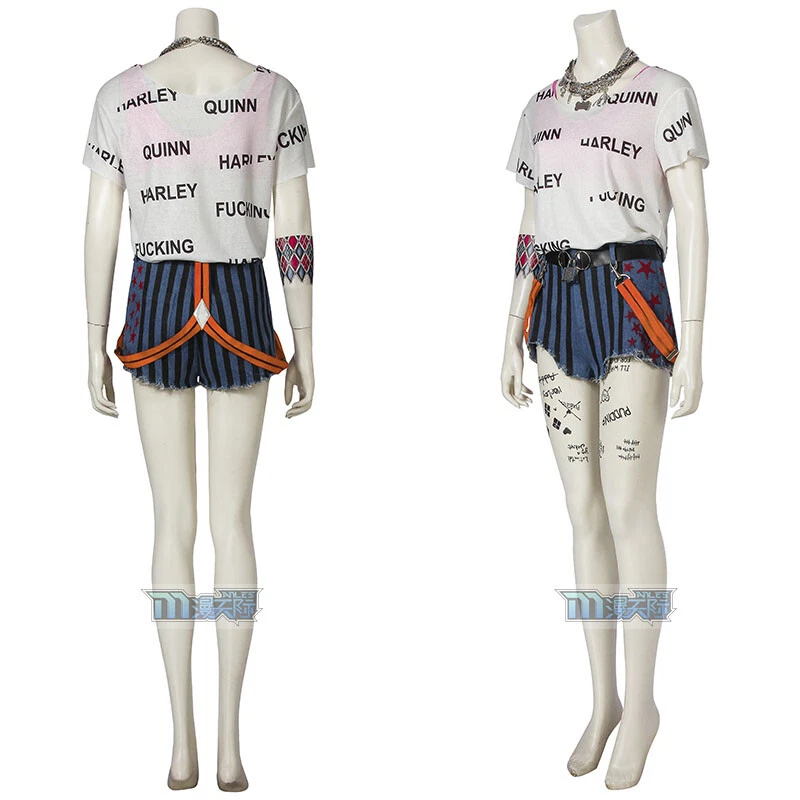 Suicide Squad Harley Quinn Cospay Halloween Party Costumes Full Set Uniform - Image 2 of 4